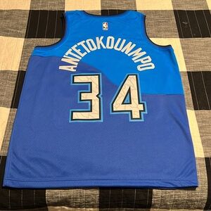 Milwaukee Bucks #34 Giannis Antetokounmpo NBA “Gathering Place” City Jersey